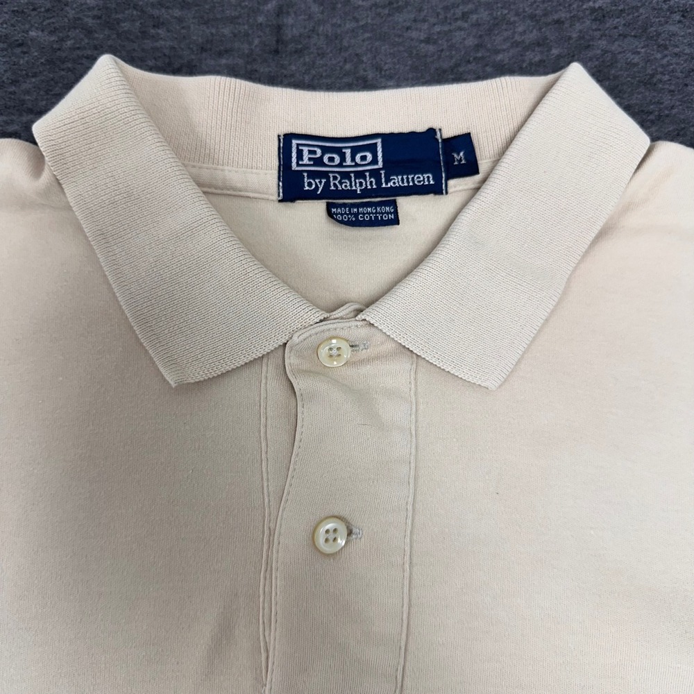 Polo Ralph Lauren Mens Classic Fit Polo Shirt Red Pony Logo Casual Beige Size M